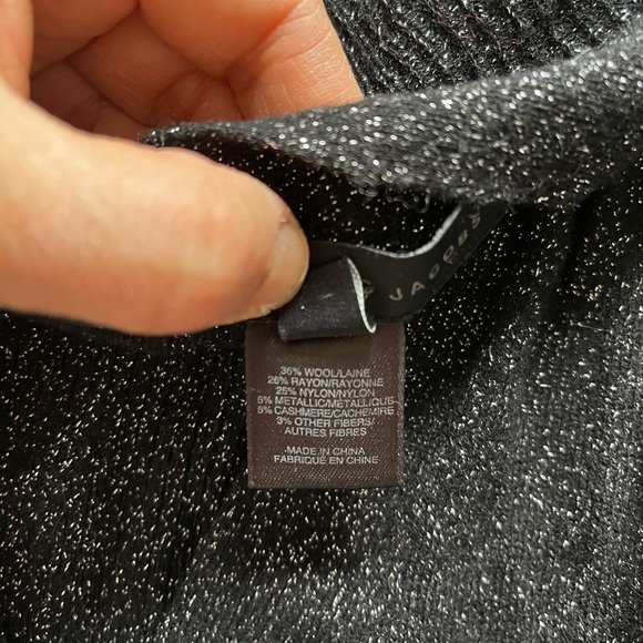Marc Jacobs Wool Cashmere Black Glittery Shimmer Cardigan Sweater S - Picture 3 of 4